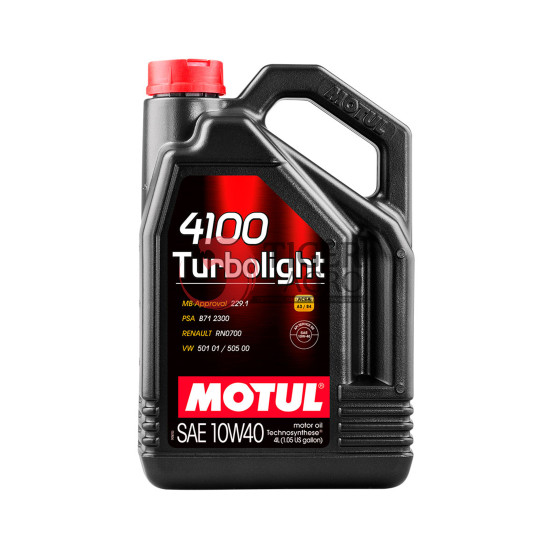 Олива MOTUL 4100 Turbolight  SAE 10W40 (4L) (387607 / 109462)