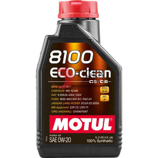 Олива MOTUL 8100 Eco-clean SAE 0W20 (1L) (868111 / 108813)