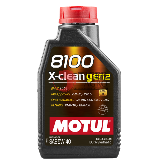 Олива MOTUL 8100 X-clean gen2 SAE 5W40 (1L) (854111 / 109761)
