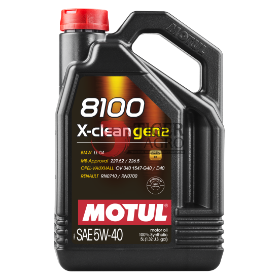 Олива MOTUL 8100 X-clean gen2 SAE 5W40 (5L) (854151 / 109762)