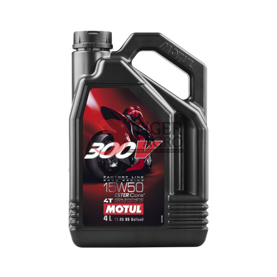 Олива MOTUL 300V 4T Factory Line Road Racing SAE 15W50 (4L) (836241 / 104129)