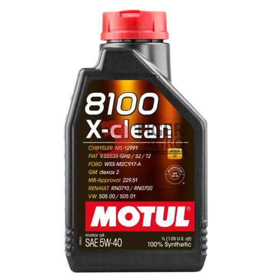 MOTUL 8100 X-clean SAE 5W40 12х1 L (843411 / 102786)